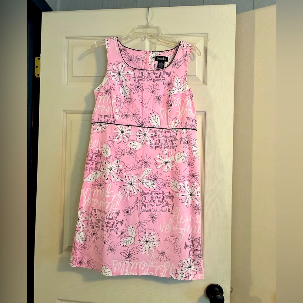 Rafaella Pink and White Floral Asymmetrical Dress